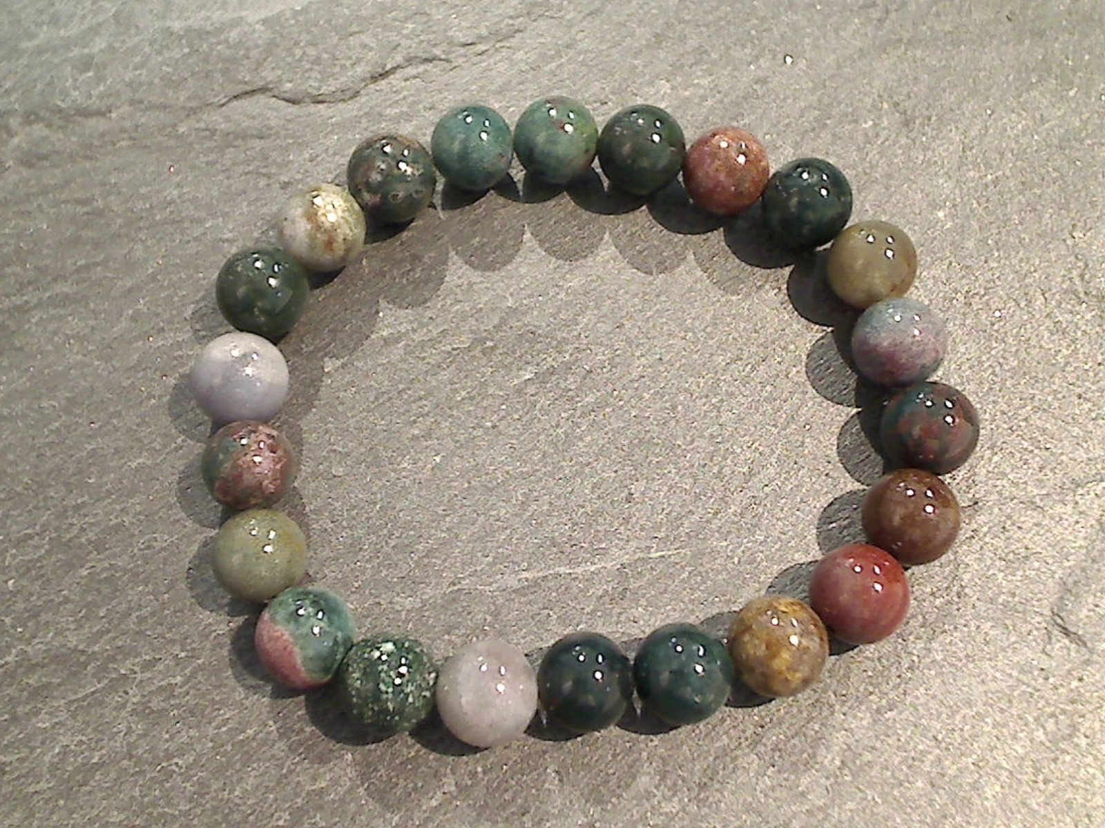 Ocean Jasper 8MM Stretch Bracelet Subtle Finish