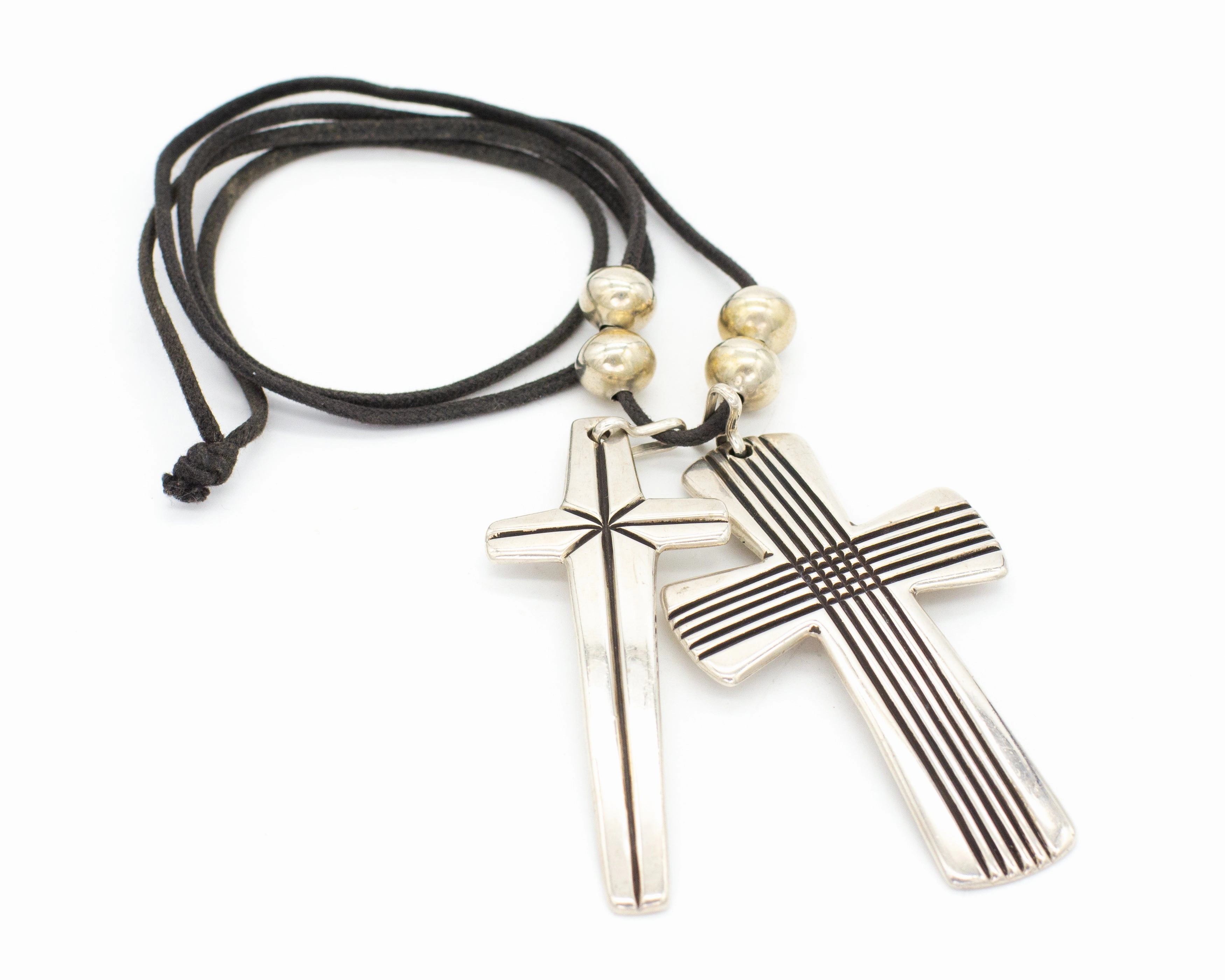 Styled Set Cippy Crazy Horse Cochiti Handmade Sterling Silver Cross Necklace
