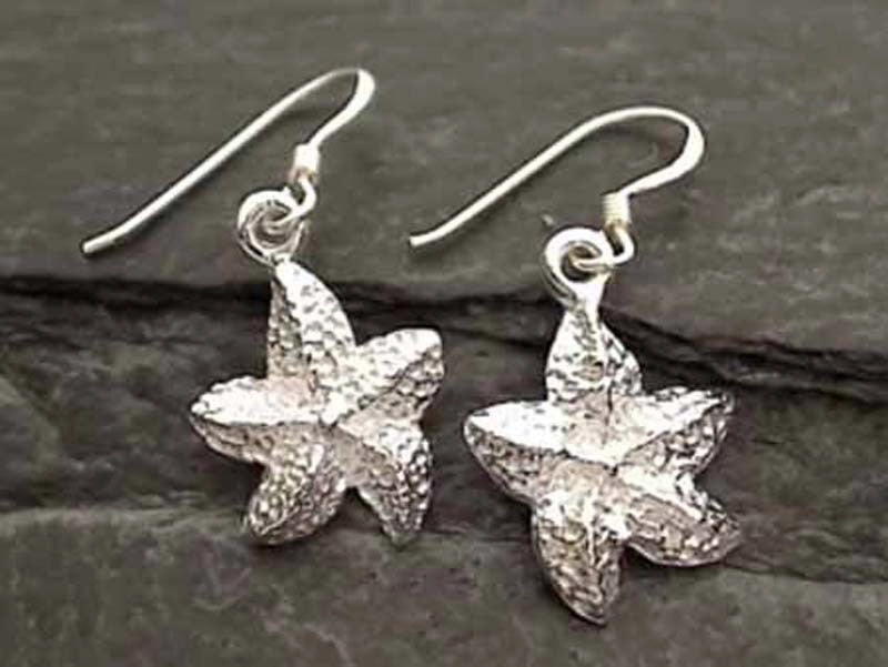 Sterling Silver Starfish Earrings Night Shine