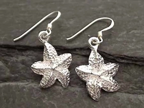 Sterling Silver Starfish Earrings Night Shine