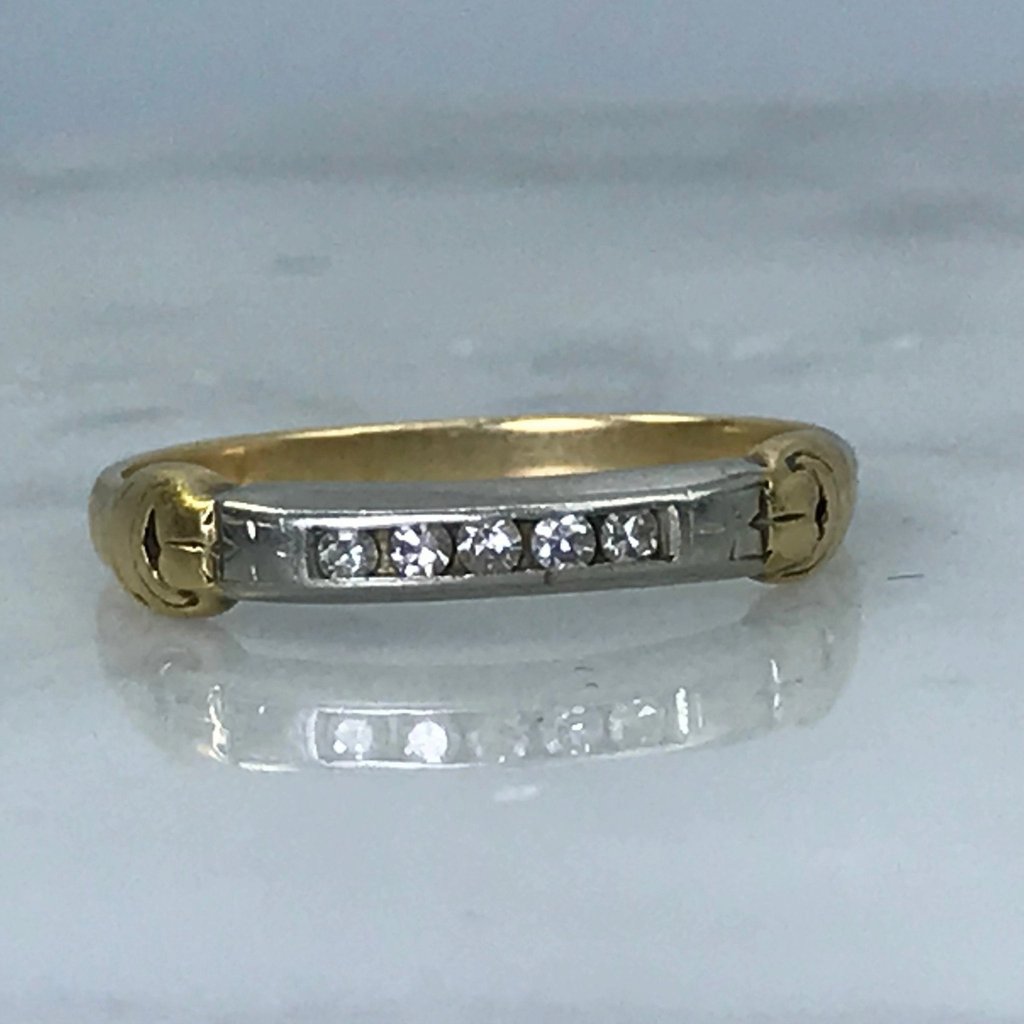 Diamond Wedding Band. 14K Gold. April Birthstone. 10th Anniversary Gift. Stacking Ring. Day To Night