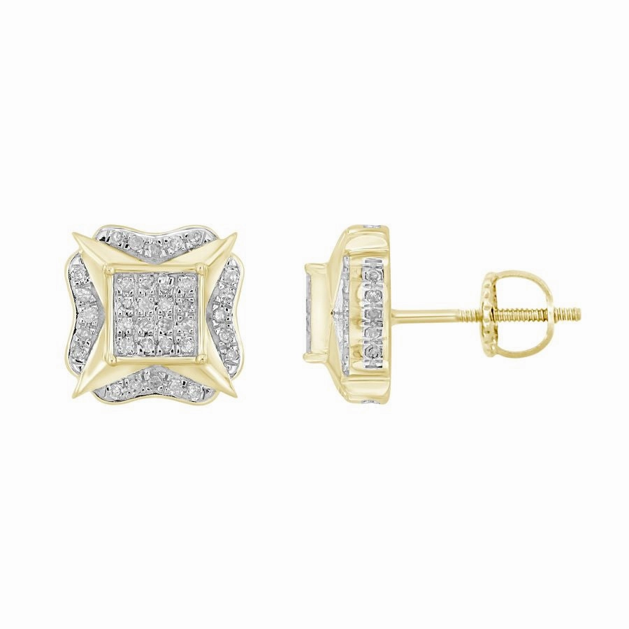 Timeless Jewelry Personal Touch LADIES STUD EARRINGS 0.33CT ROUND DIAMOND 10K YELLOW GOLD