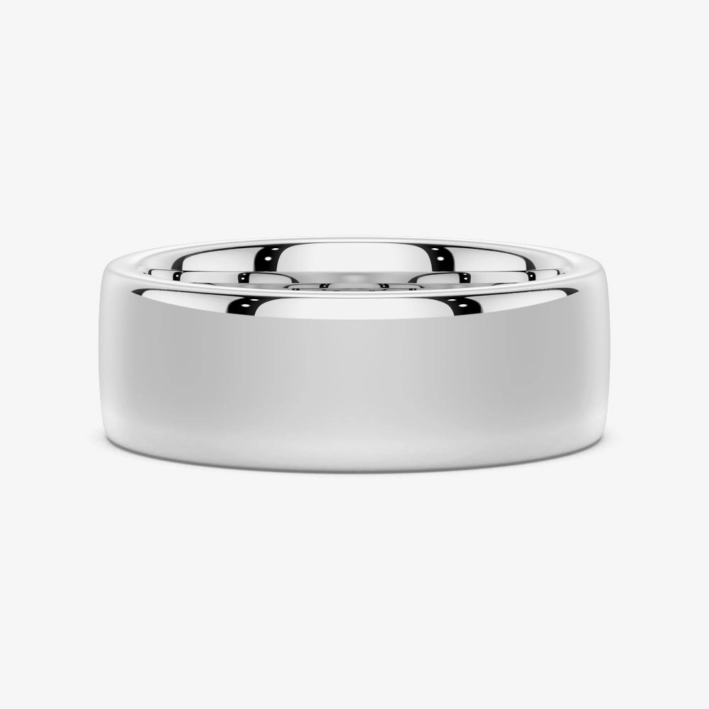 8mm Classic High Polished Flat Surface Men's Wedding Band Quality Design