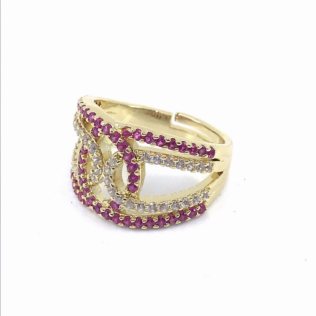 Sparkle Surface Petite Accent Gold Plated Design Ring