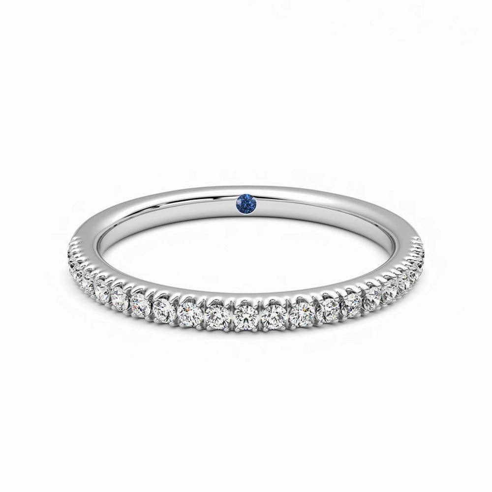Classic Pav?? Moissanite Wedding Band with Anniversary Stone Accent Durable Decoration