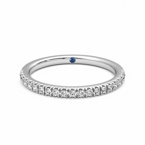 Convenient Design Chic Design Classic Pav?? Moissanite Wedding Band with Anniversary Stone Accent