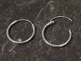 14mm X 1.2MM Sterling Silver Hoops Stylish Line
