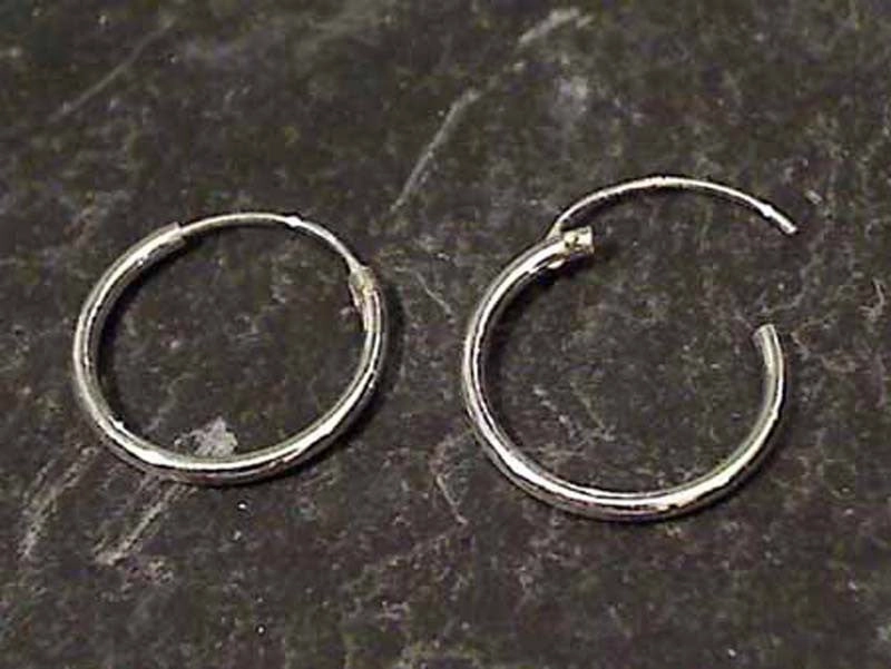 14mm X 1.2MM Sterling Silver Hoops Stylish Line
