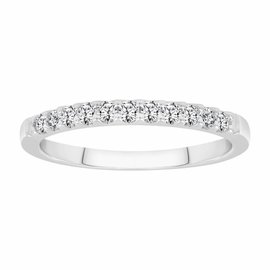 Delicate Mood Distinctive Jewelry LADIES BAND 0.25CT ROUND DIAMOND 14K WHITE GOLD (SI QUALITY)