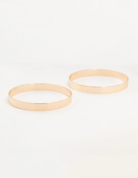Gold Flat Bangles 2-Pack Early Access Magnetic Clasps