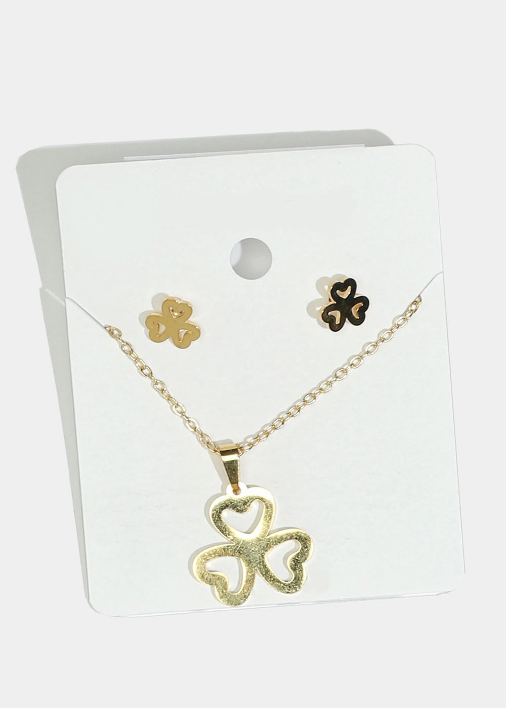 Clover Charm Necklace & Earrings Set Graduation Day