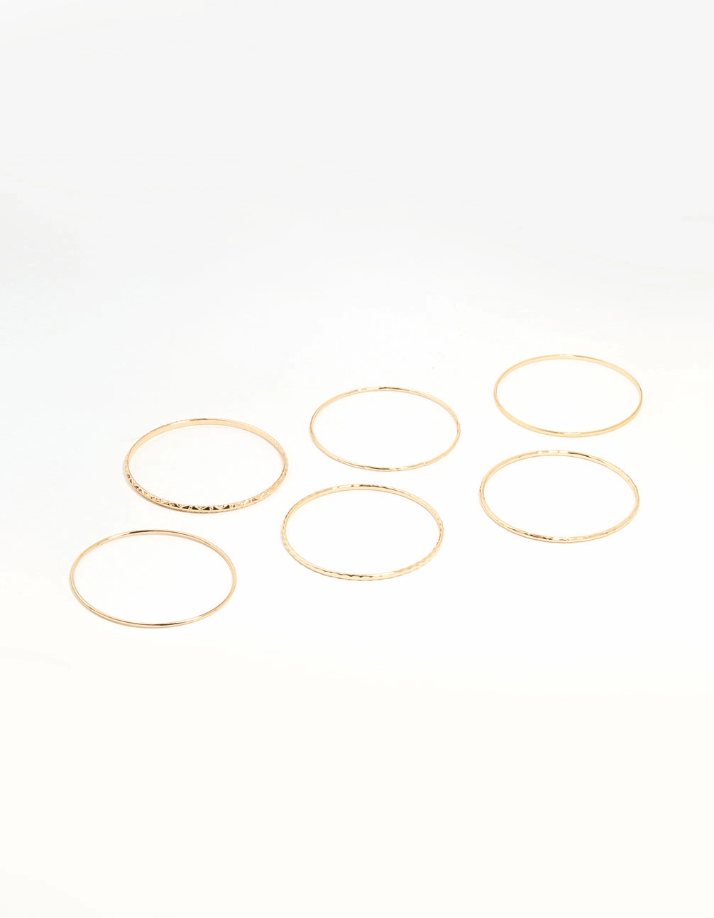 Unforgettable Fusions Cheerful Blends Gold Textured Thin Bangles 6-Pack