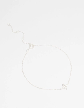 Sterling Silver Cubic Zirconia Micro Flower Bracelet Trendproof Pick