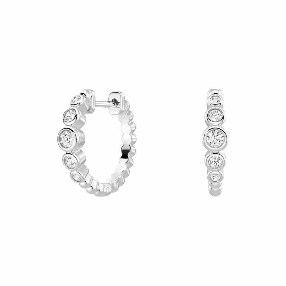 Lab Grown Diamond Five Stone Beaded Hoop Earrings Everlasting Appeal Holiday Outfit