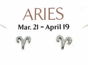 Stylish Appeal Refined Layer Sterling Silver Aries Zodiac Stud Earrings