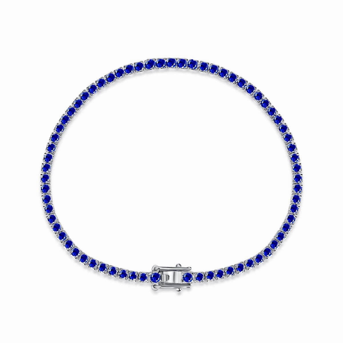 Elegant Shine Design Winter Party Rhodium Plated Sterling Silver Colorful CZ Tennis Bracelet