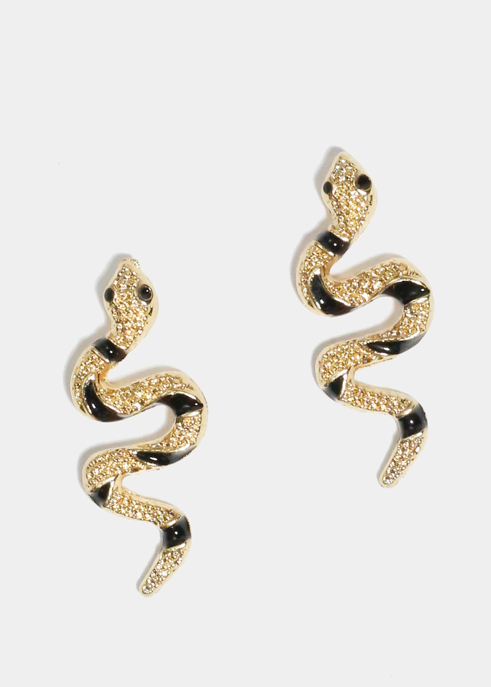 Black Swirl Snake Stud Earrings Classic Feature Exclusive Design