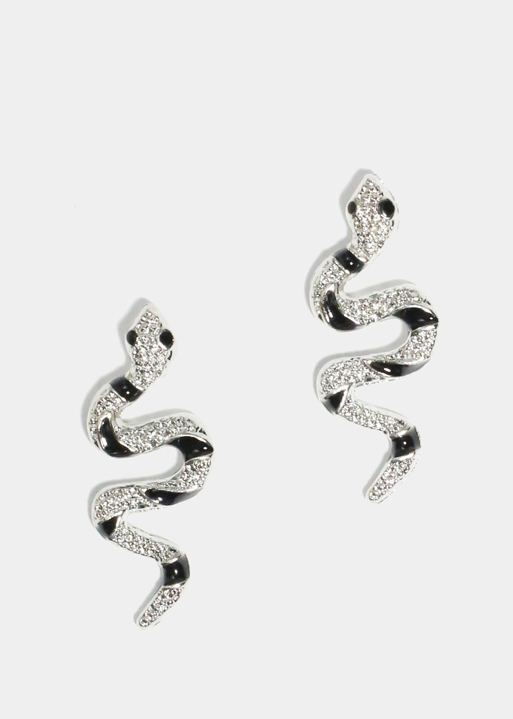 Black Swirl Snake Stud Earrings date night look