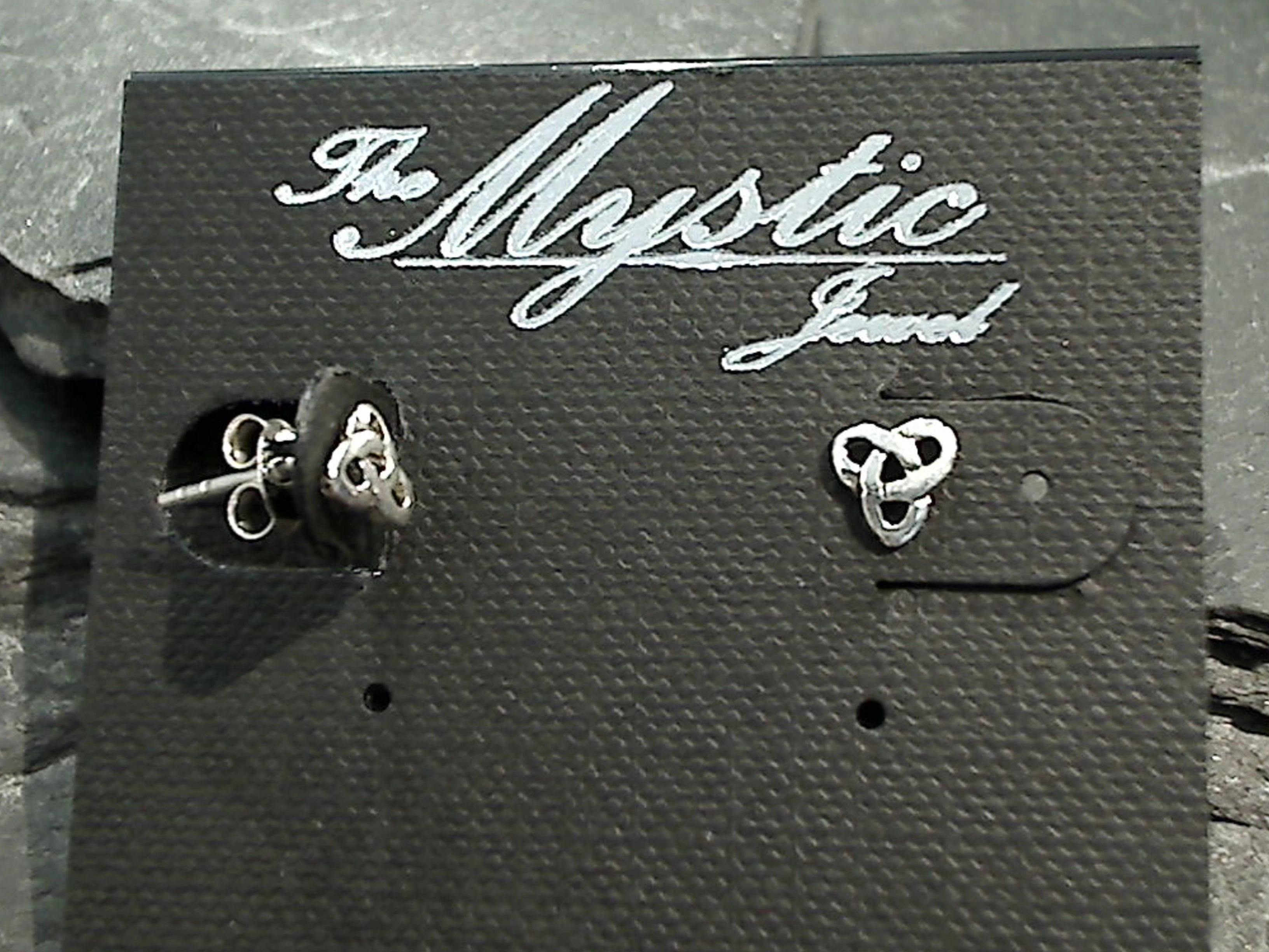 Minimalist Edge Close Up Sterling Silver Small Celtic Trinity Knot Stud Earrings