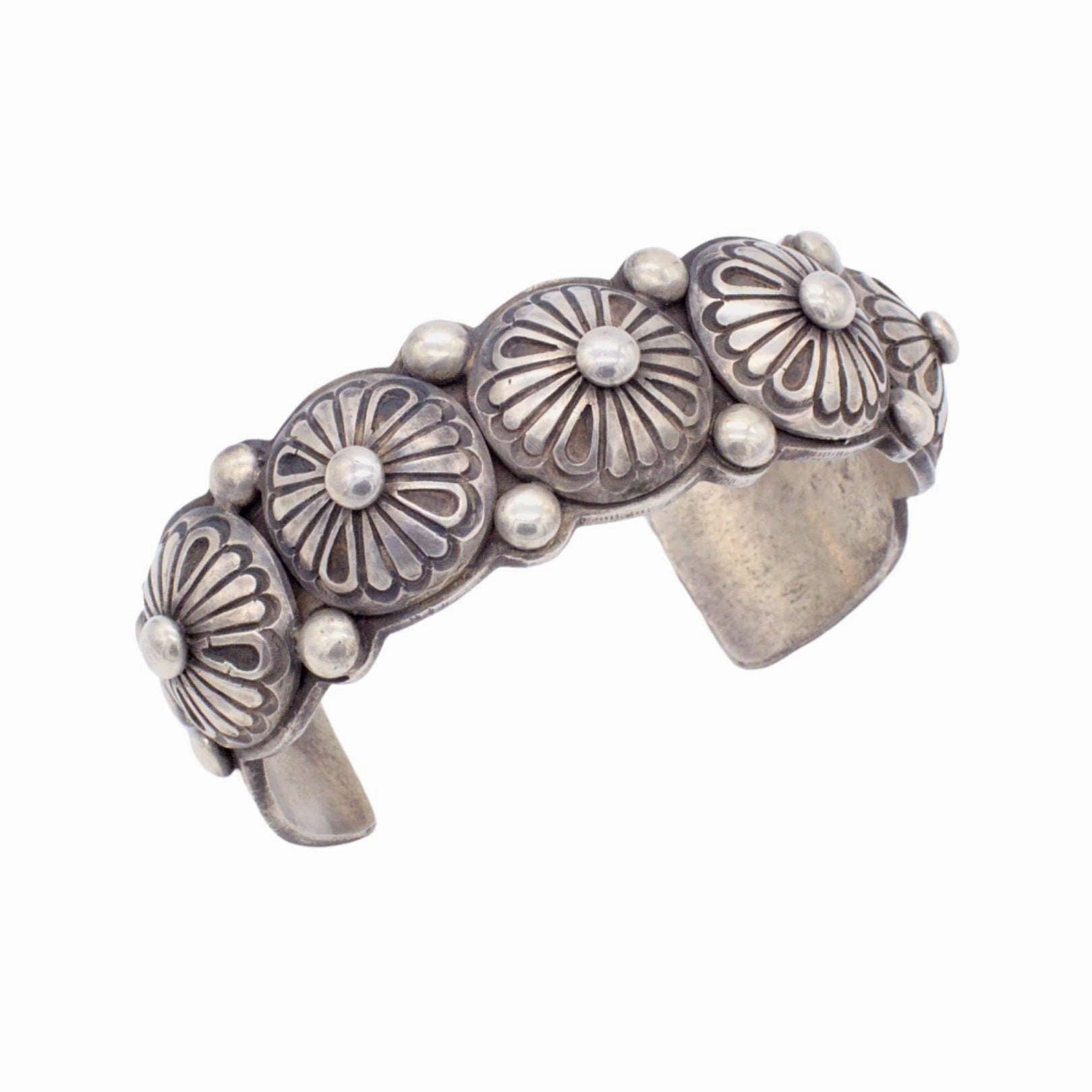 Calvin Martinez Handmade Navajo Sterling Silver Bracelet Graceful Design