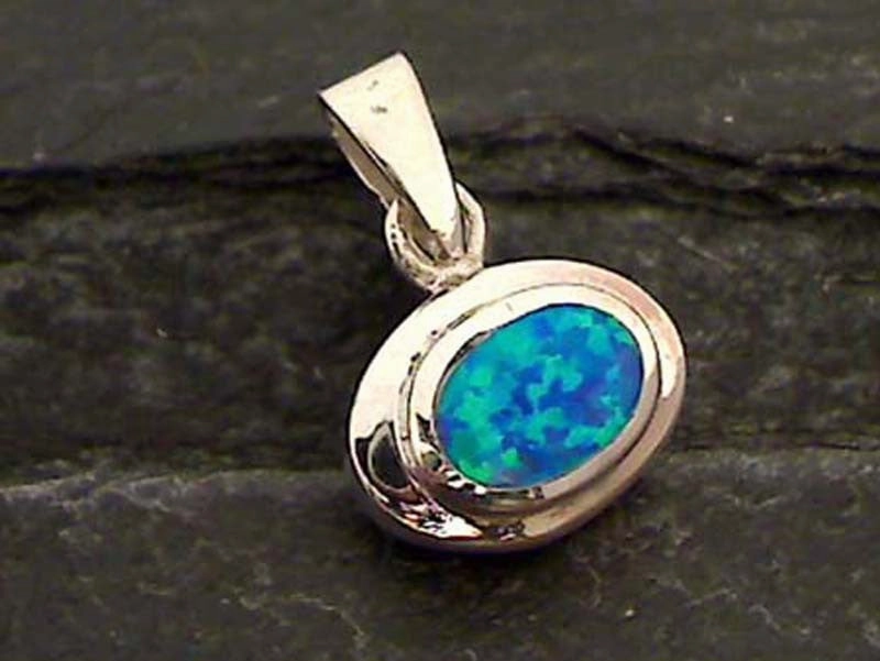 Created Opal, Sterling Silver Pendant Party essential