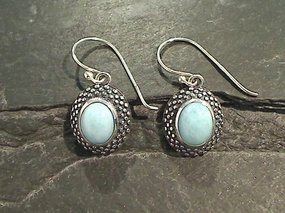 Larimar, Sterling Silver Earrings Glamorous Design