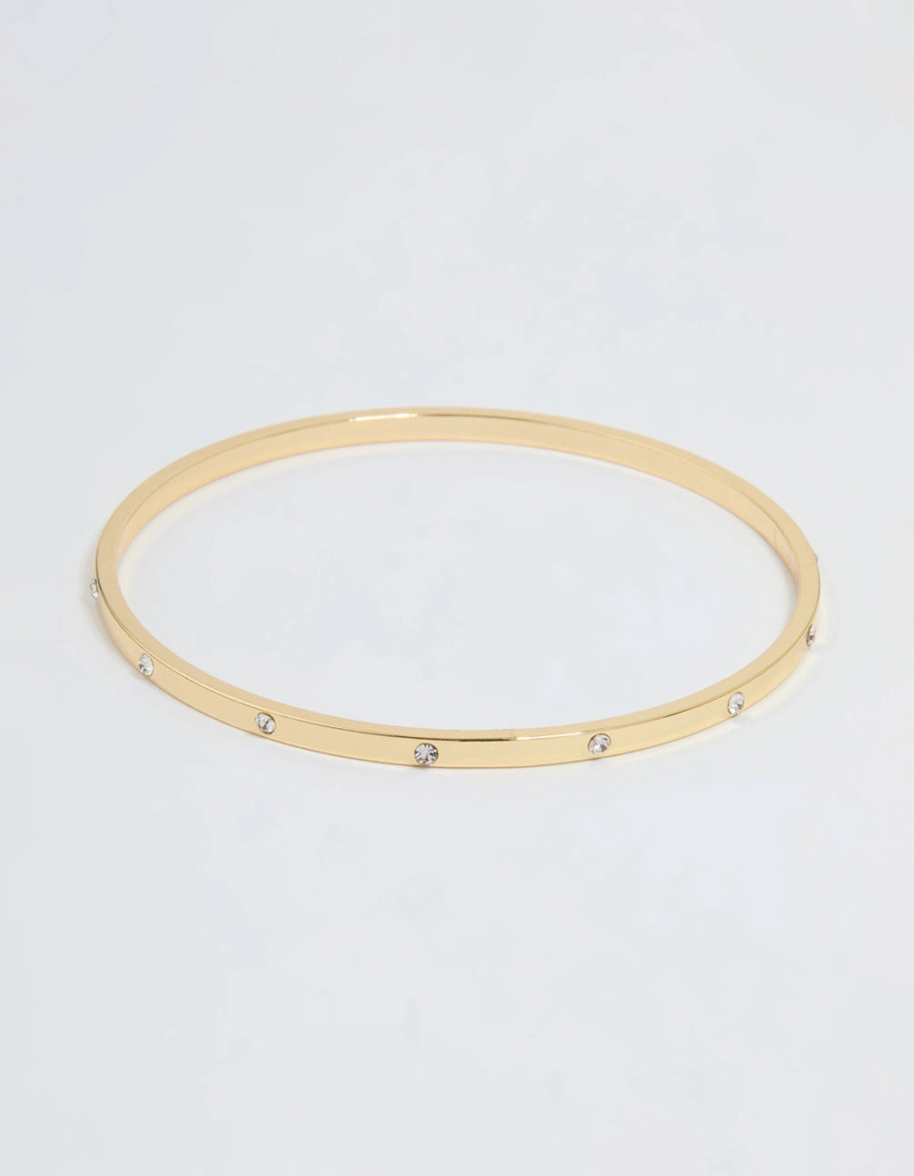 Gold Plated Diamante Inlay Bangle Joyful Accent Worry-Free Wear