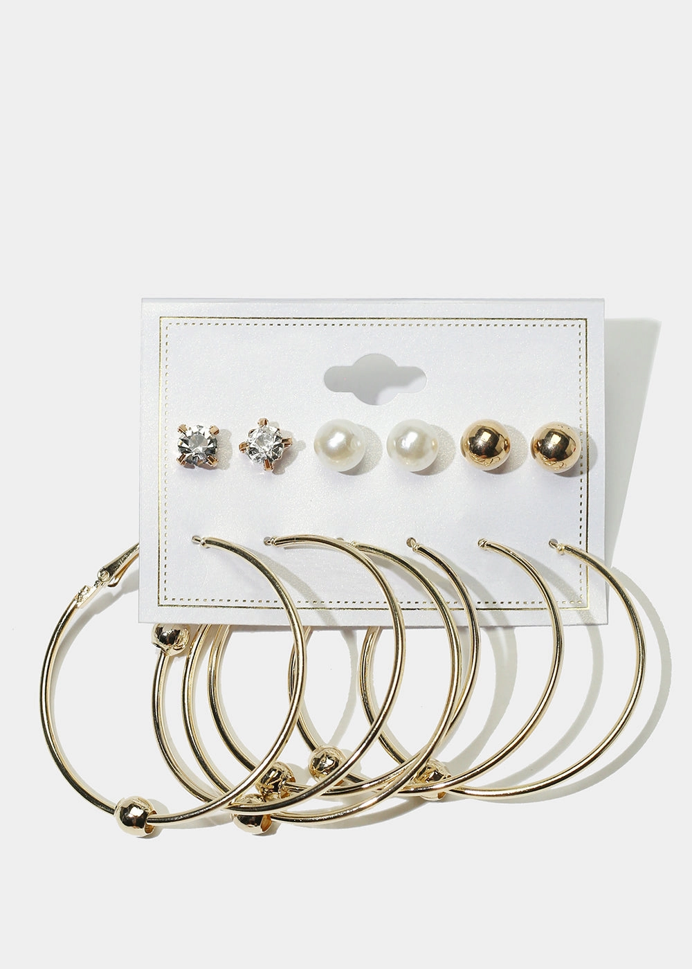 Neutral palette Enduring Shine 6-Pair Multi Stud & Hoop Earrings