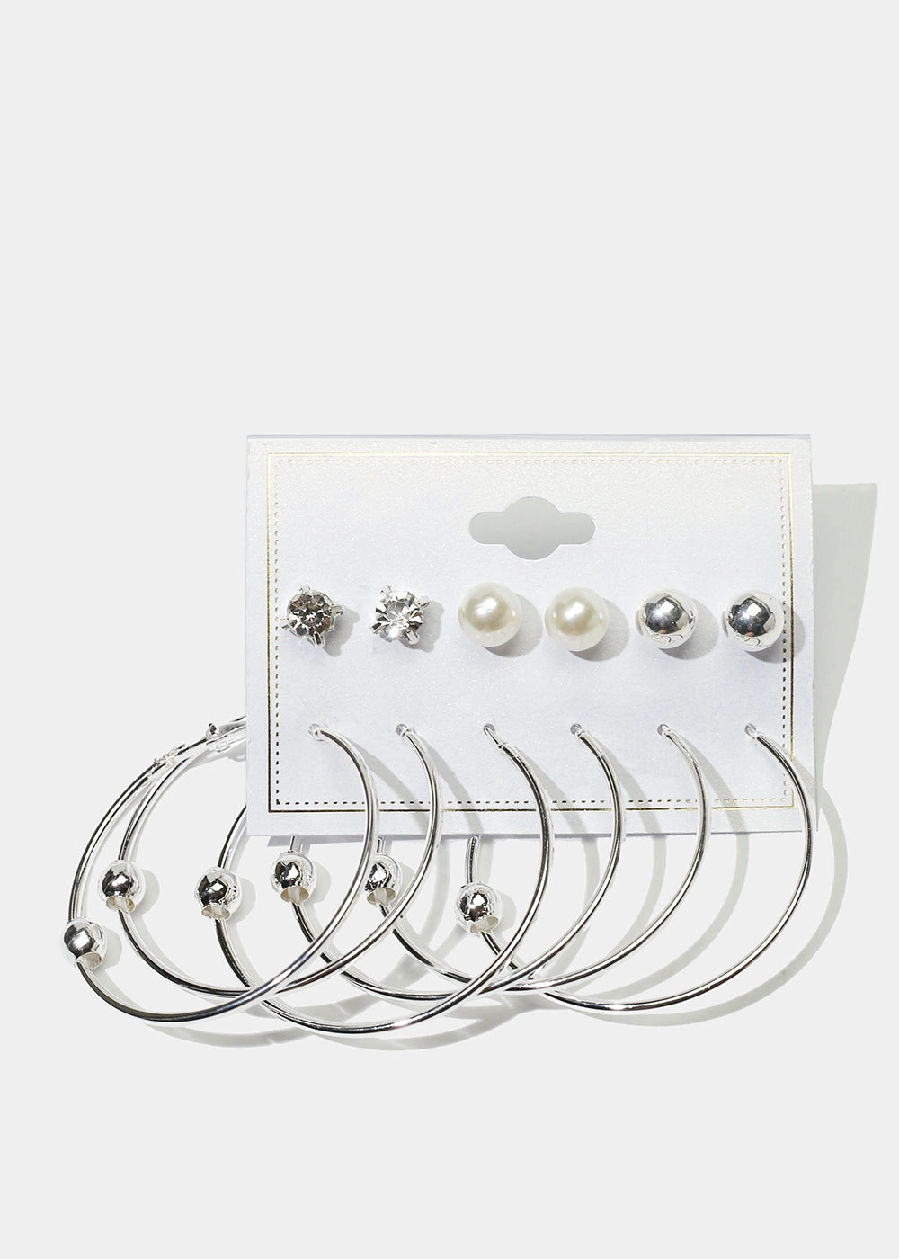 6-Pair Multi Stud & Hoop Earrings Everyday Finish
