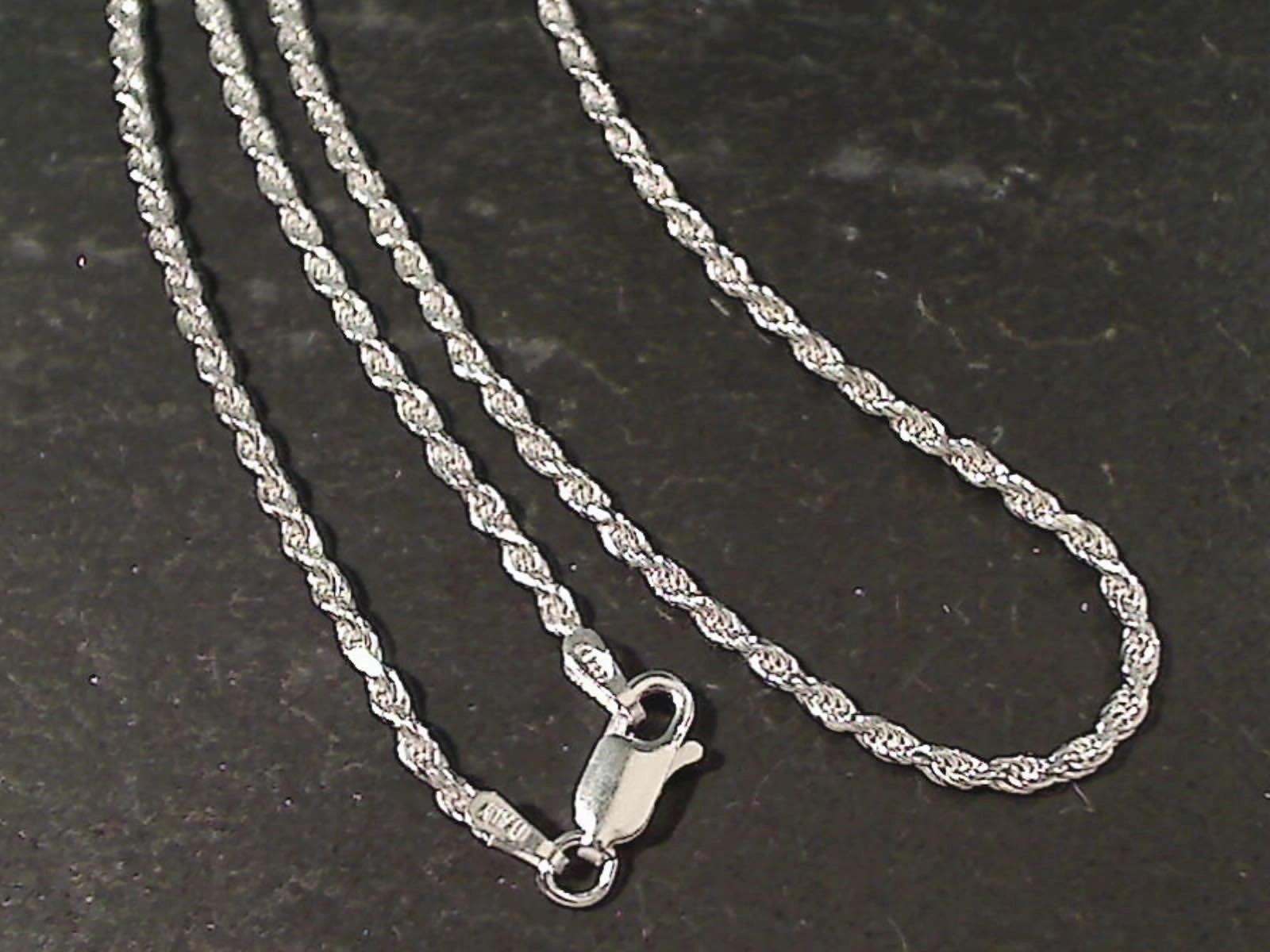 20" Med. Gauge 2mm Rope Chain, Sterling Color Pop