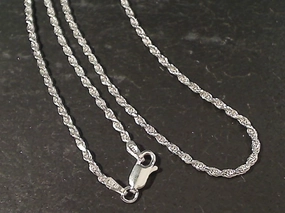 20" Med. Gauge 2mm Rope Chain, Sterling Color Pop