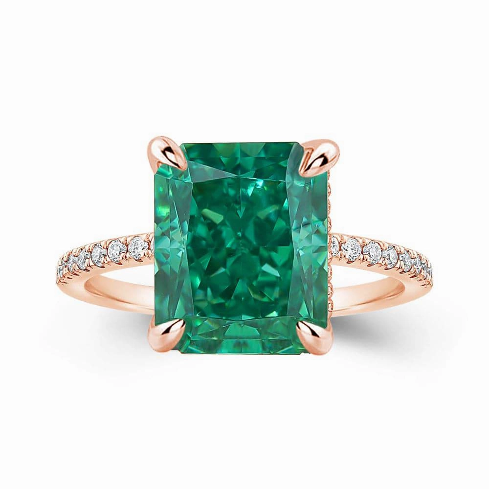 Louily Gorgeous Paraiba Tourmaline Radiant Cut Engagement Ring In Sterling Silver Notable Accessory Artisan Crafted