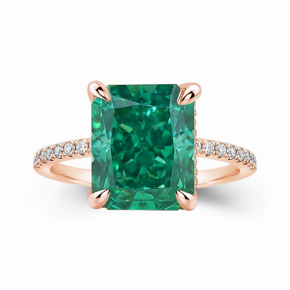 Louily Gorgeous Paraiba Tourmaline Radiant Cut Engagement Ring In Sterling Silver Gift Bag