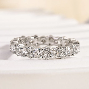 Branded item Louily Elegant Round Cut Full Wedding Band for Women In Sterling Silver