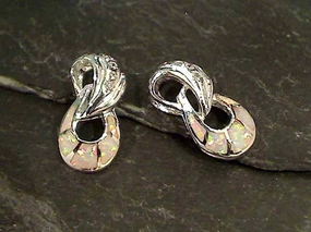 Romantic Gift Created Opal, CZ, Sterling Silver Pendant