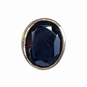 Sleek Charm Antique Garnet and Diamond Pendant in 14K Rose Gold. Upcycled Repurposed Hatpin.