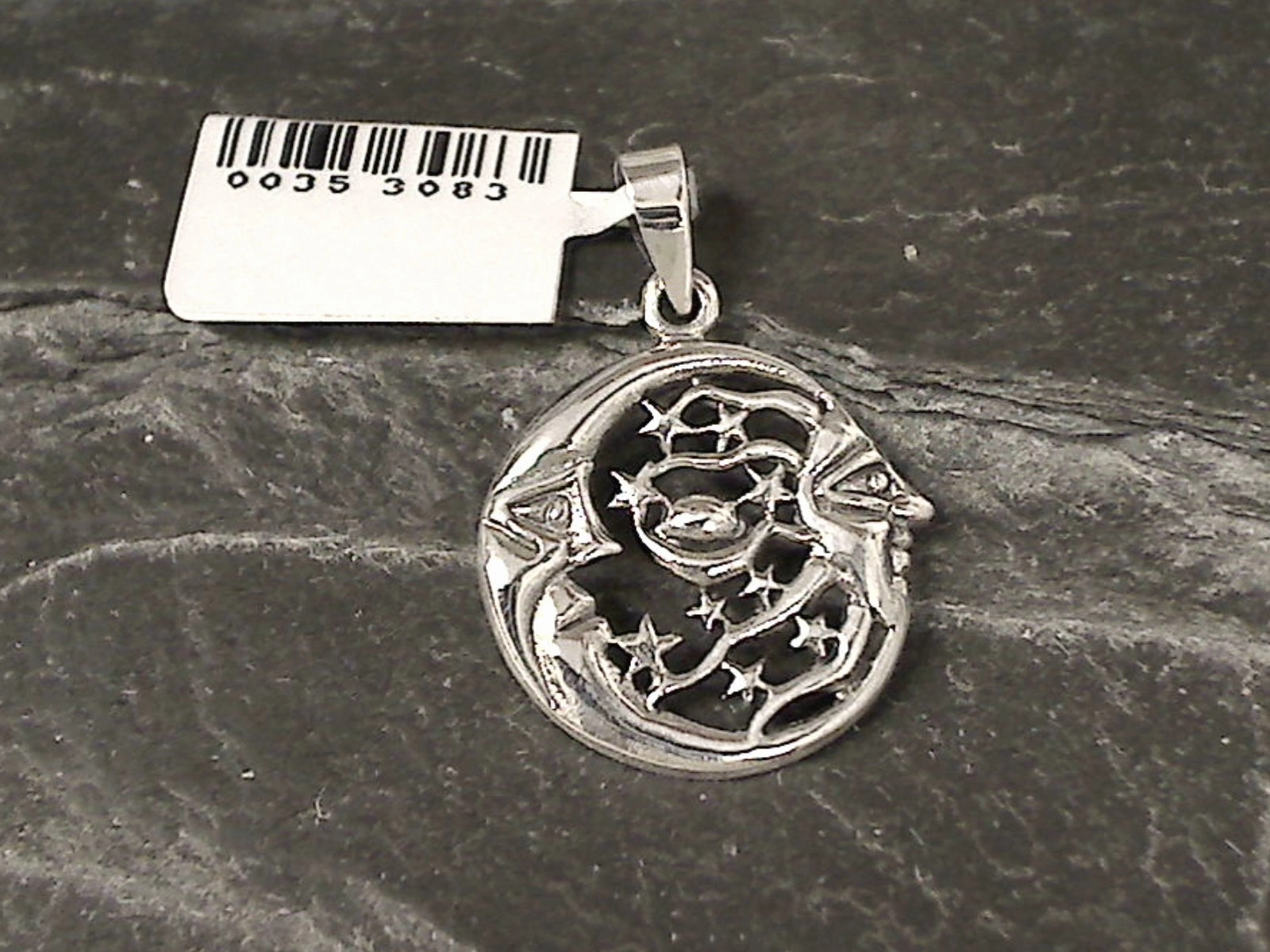 Sterling Silver Sun, Moon, Stars Pendant Ocean Look Timeless Appeal