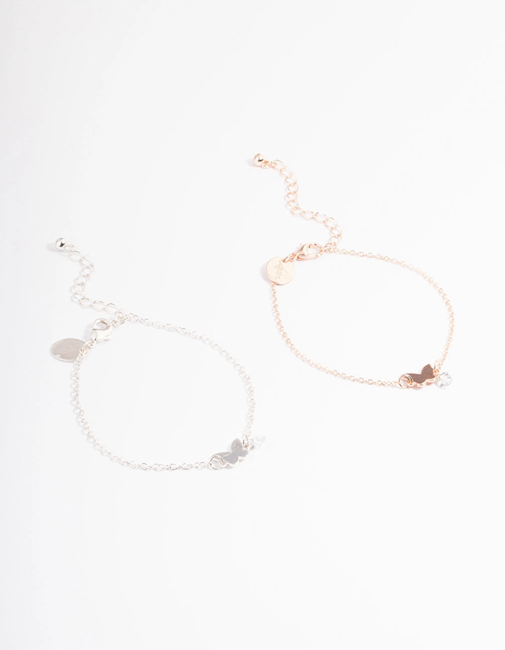 Mixed Metal Cubic Zirconia Butterfly Bracelet Pack Custom Craftwork