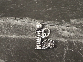 Sterling Silver Small Lighthouse Charm / Pendant Sleek Look Custom Order