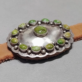 Daniel Martinez Navajo Green Turquoise Sterling Silver Concho Belt - Handmade Native American Bridal Ready