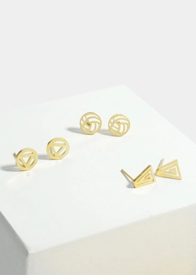 3-Pair Chic Earrings Set Neutral Spark Street Style