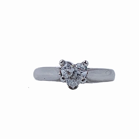 0.72 CTW 14kt white gold GIA certified heart center diamond engagement ring Trendy Form