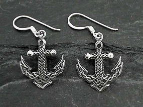 Quiet Look Sterling Silver Anchor Earrings