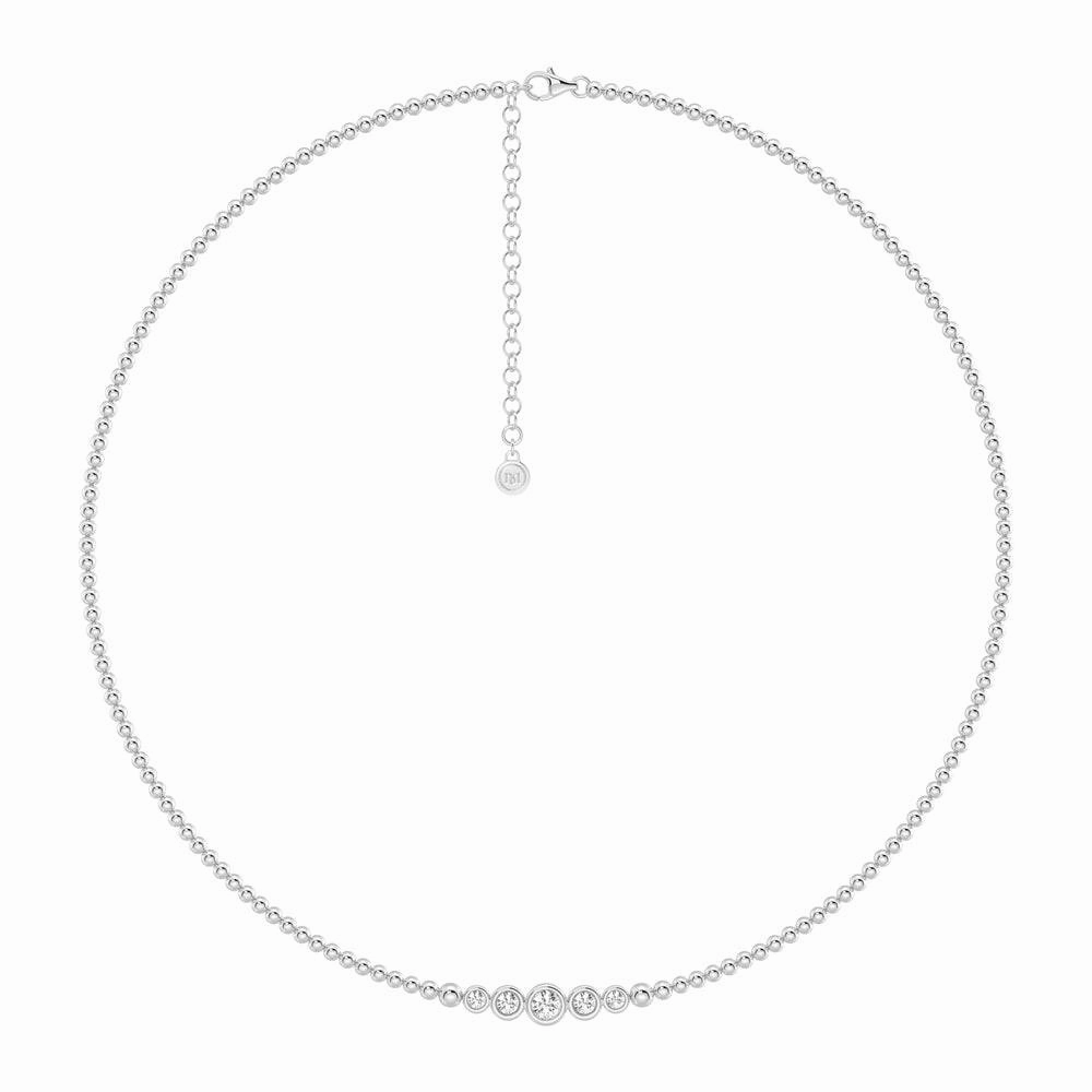 Cool Form Lab Grown Diamond Five Stone Beaded Necklace
