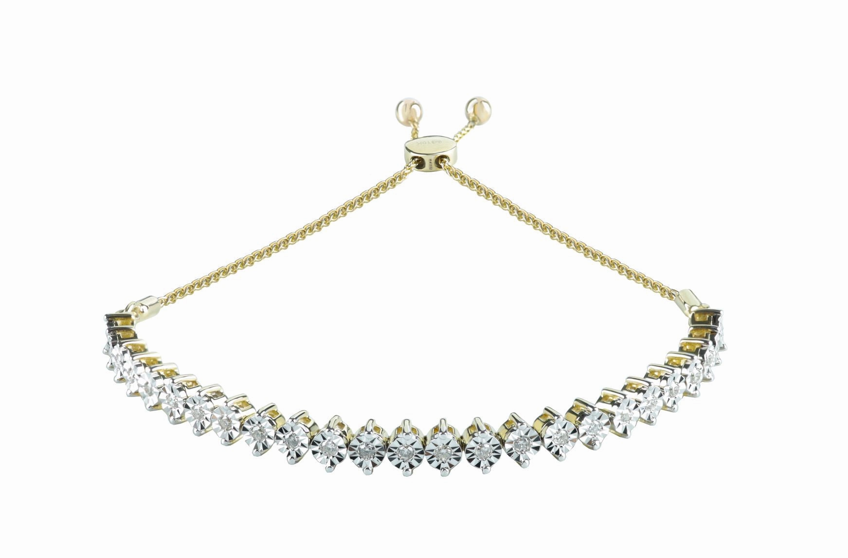 Youthful Twist Diamond Bolo Bracelet in Yellow Gold