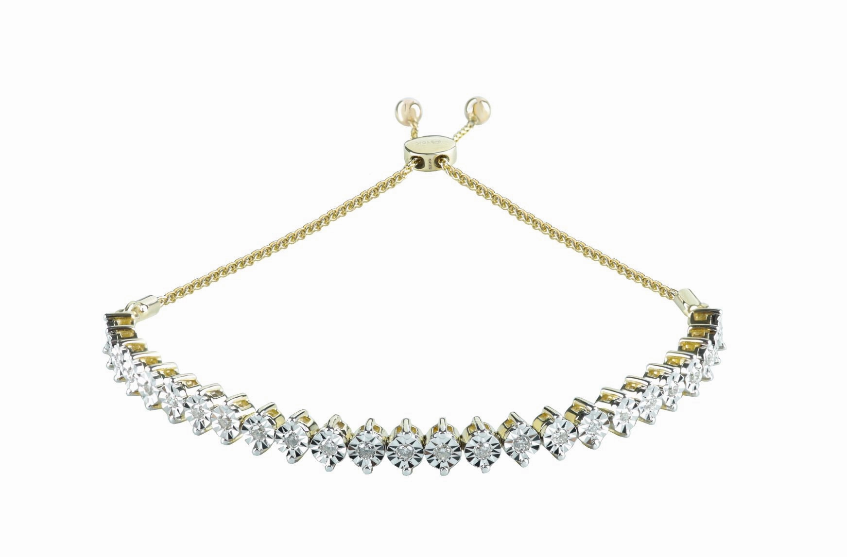 Rare Account Memorable Blend Diamond Bolo Bracelet in Yellow Gold