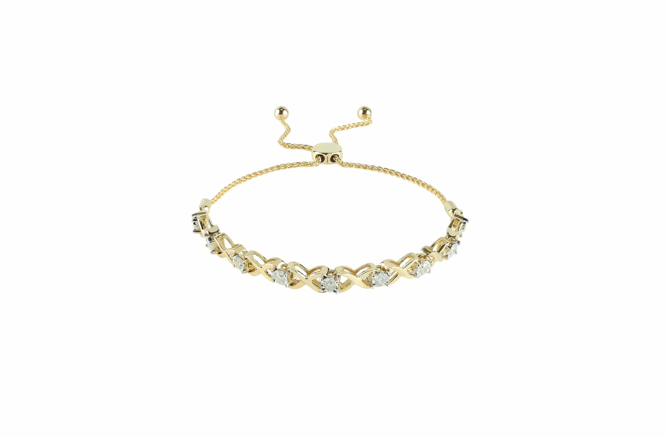 Iconic Feel Festive Outfit Diamond Bolo Bracelet in Yellow Gold