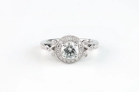 Luminous Sparkle Diamond Engagement Wedding Set 14k White Gold 1.10ctw