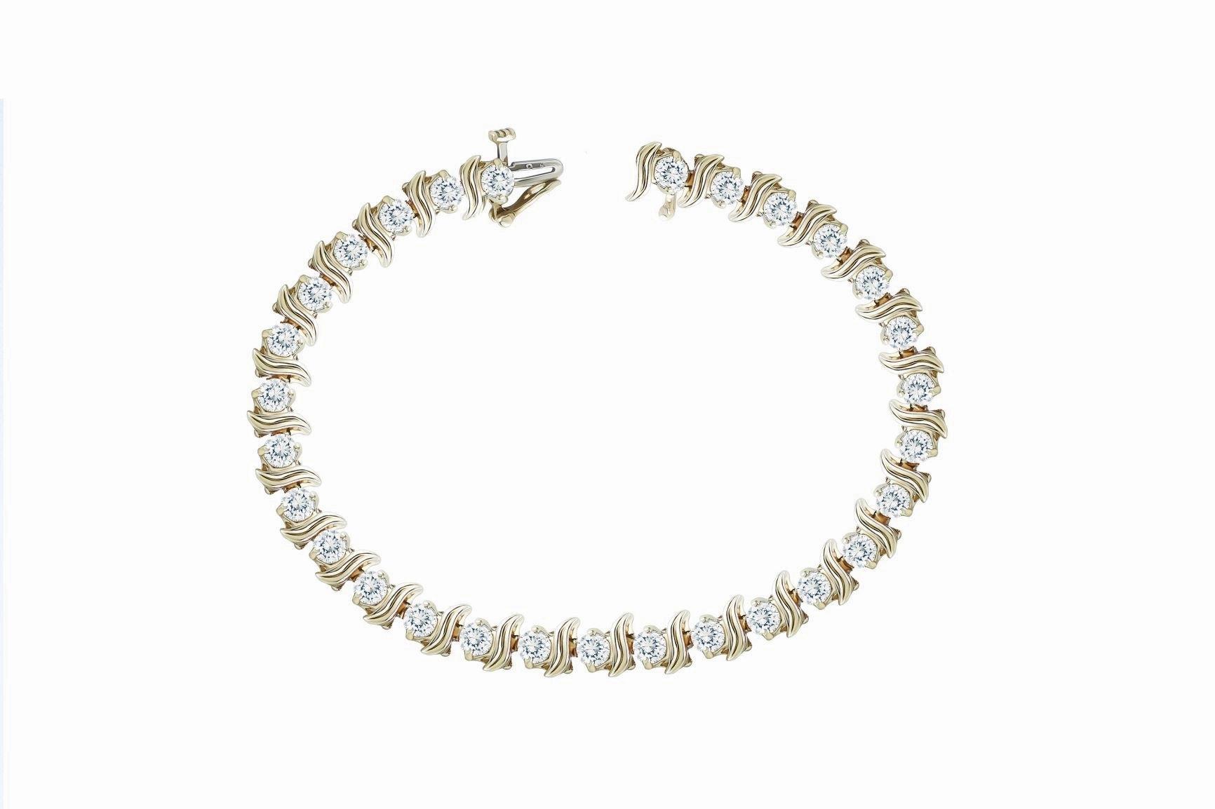 Diamond Tennis Bracelet 14k Yellow Gold Spiritual connection Global Inspiration