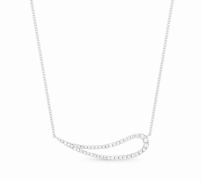 Daily Essential Sterling Silver Horizontal Curved Teardrop Necklace